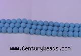 CTU2850 15.5 inches 4mm round matte turquoise beads