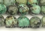 CTU525 15 inches 6mm faceted round African turquoise beads