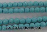 CTU911 15.5 inches 6mm faceted round synthetic turquoise beads