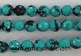 CTU932 15.5 inches 8mm faceted round synthetic turquoise beads