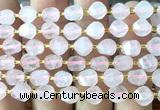 CTW551 15 inches 8mm faceted & twisted S-shaped rose quartz beads