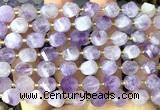 CTW553 15 inches 8mm faceted & twisted S-shaped lavender amethyst beads