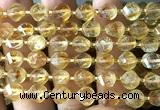 CTW555 15 inches 8mm faceted & twisted S-shaped citrine beads