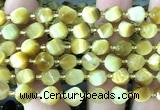 CTW564 15 inches 8mm faceted & twisted S-shaped golden tiger eye beads