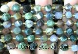 CTW579 15 inches 8mm faceted & twisted S-shaped Indian agate beads