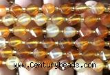 CTW580 15 inches 8mm faceted & twisted S-shaped carnelian beads