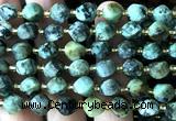 CTW592 15 inches 8mm faceted & twisted S-shaped African turquoise beads