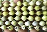 CTW598 15 inches 8mm faceted & twisted S-shaped butter jade beads