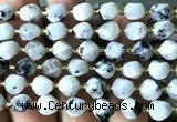 CTW600 15 inches 8mm faceted & twisted S-shaped white moonstone beads