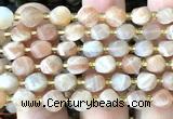 CTW602 15 inches 8mm faceted & twisted S-shaped moonstone beads