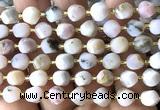 CTW605 15 inches 8mm faceted & twisted S-shaped pink opal beads