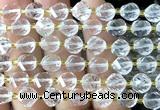 CTW650 15 inches 10mm faceted & twisted S-shaped white crystal beads