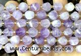 CTW653 10mm faceted & twisted S-shaped lavender amethyst beads