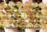 CTW656 15 inches 10mm faceted & twisted S-shaped citrine beads