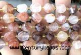 CTW659 15 inches 10mm faceted & twisted S-shaped red quartz beads