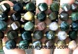 CTW684 15 inches 10mm faceted & twisted S-shaped India agate beads