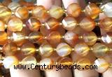 CTW686 15 inches 10mm faceted & twisted S-shaped carnelian beads