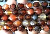 CTW687 15 inches 10mm faceted & twisted S-shaped red agate beads
