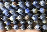 CTW691 10mm faceted & twisted S-shaped sunset dumortierite beads