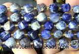 CTW692 15 inches 10mm faceted & twisted S-shaped orange sodalite beads
