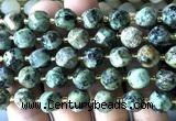 CTW699 15 inches 10mm faceted & twisted S-shaped African turquoise beads