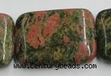 CUG55 16 inches 30*40mm rectangle natural unakite gemstone beads