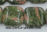 CUG61 16 inches 25*25mm square natural unakite gemstone beads wholesale