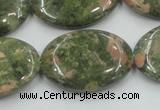 CUG63 16 inches 22*30mm oval natural unakite gemstone beads wholesale