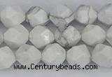 CWB239 15.5 inches 8mm faceted nuggets white howlite beads