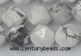 CWB241 15.5 inches 12mm faceted nuggets white howlite beads