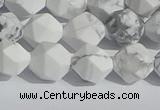 CWB245 15.5 inches 8mm faceted nuggets matte white howlite beads