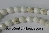 CWB300 15.5 inches 4mm faceted round howlite turquoise beads