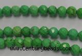 CWB390 15.5 inches 4mm faceted round howlite turquoise beads