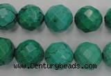 CWB404 15.5 inches 12mm faceted round howlite turquoise beads