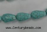 CWB471 15.5 inches 10*16mm faceted teardrop howlite turquoise beads