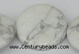 CWB78 15.5 inches 40mm flat round natural white howlite beads