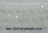 CWH03 15.5 inches 8mm faceted round white jade beads wholesale