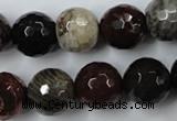 CWJ216 15.5 inches 16mm faceted round wood jasper gemstone beads