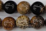 CWJ285 15.5 inches 17mm round wood jasper gemstone beads wholesale