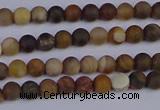 CWJ410 15.5 inches 4mm round matte wood jasper beads wholesale