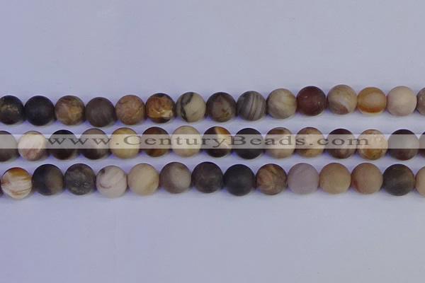 CWJ415 15.5 inches 14mm round matte wood jasper beads wholesale