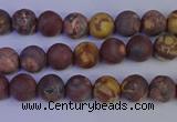 CWJ420 15.5 inches 4mm round matte wood eye jasper beads