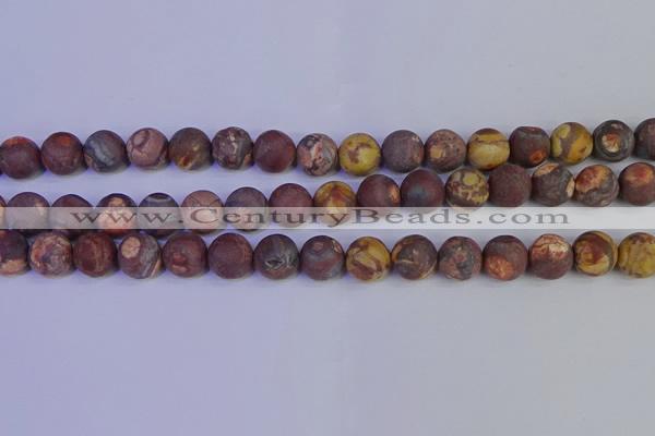 CWJ424 15.5 inches 12mm round matte wood eye jasper beads