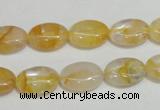 CYC01 15.5 inches 10*14mm oval yellow crystal quartz beads