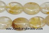 CYC02 15.5 inches 15*20mm oval yellow crystal quartz beads