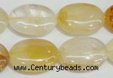 CYC03 15.5 inches 18*25mm oval yellow crystal quartz beads