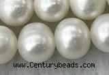 FWP106 15 inches 9mm - 10mm potato white freshwater pearl strands