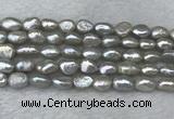 FWP281 15 inches 7mm - 8mm baroque grey freshwater pearl strands