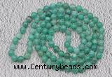 GMN106 Hand-knotted 6mm peafowl agate 108 beads mala necklaces