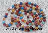 GMN109 Hand-knotted 6mm banded agate 108 beads mala necklaces